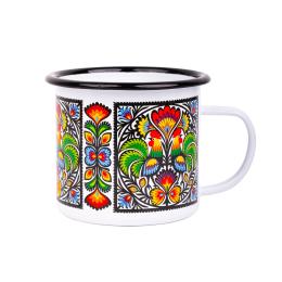 Kubek emaliowany Janek 500ml - koguty wycinanka