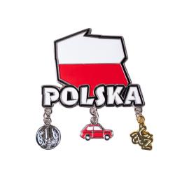 Magnes z zawieszkami - Polska, złotówka, Fiat 126p, ćąź