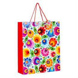 Torebka ozdobna – łowicka biała | XL