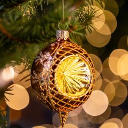 Bombka retro reflektor cytrynka - pomarańczowa