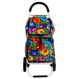 Wózek na zakupy - łowicki czarny