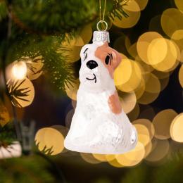 Bombka retro - Piesek Biały