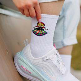 Skarpetki długie białe - Łowiczanka