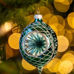 Bombka retro reflektor cytrynka - turkusowa