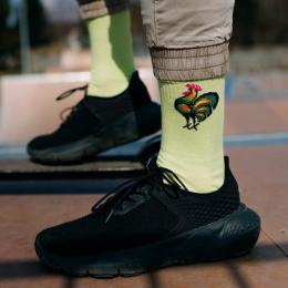 Skarpetki długie zielone - Kogut łowicki