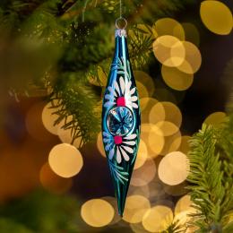 Bombka retro sopelek reflektor - turkusowy