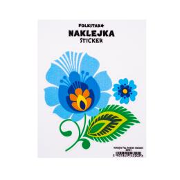 Naklejka - Kwiatek łowicki niebieski