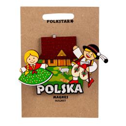 Magnes drewniany ruchomy - para góralska
