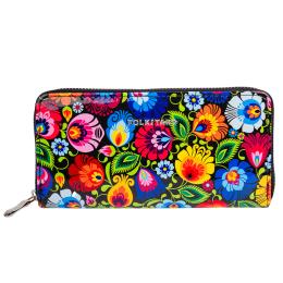 Large wallet - black Lowicz pattern