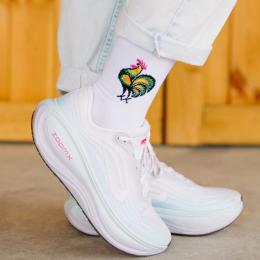 Skarpetki długie białe - Kogut łowicki