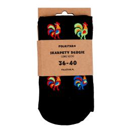 Skarpetki długie całe w koguciki - czarne