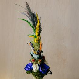 Palemka Wielkanocna duża - granatowe kwiaty