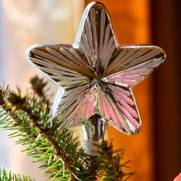 Gwiazda retro na choinkę - srebrna