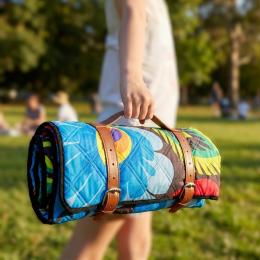 Koc piknikowy 150x180 cm - łowicki czarny