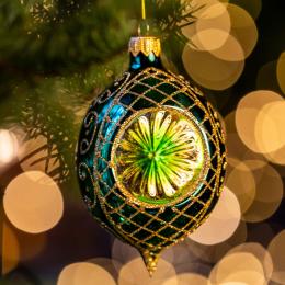 Bombka retro reflektor cytrynka - zielona