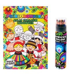 Zestaw Folklorowanka zeszyt 2 + kredki w tubie