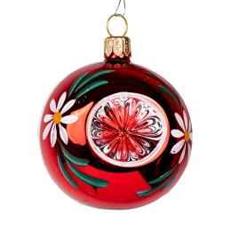 Bombka retro - reflektor 6cm czerwony