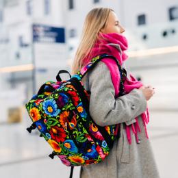 Plecak podróżny - łowicki czarny