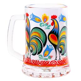 Kufel do piwa - koguty łowickie