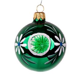 Bombka retro - reflektor 6 cm zielony