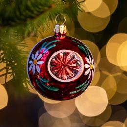 Bombka retro - reflektor 6cm czerwony