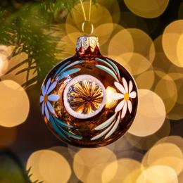 Bombka retro - reflektor 6cm pomarańczowy