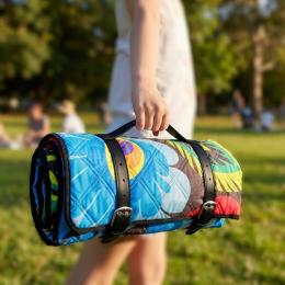 Koc piknikowy 150x180 cm - łowicki czarny