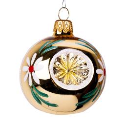 Bombka retro - reflektor 6 cm złoty