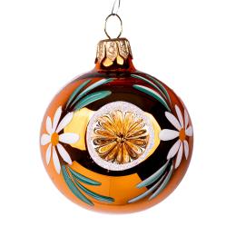 Bombka retro - reflektor 6cm pomarańczowy