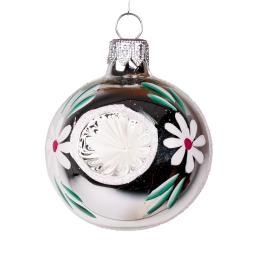 Bombka retro - reflektor 6 cm srebrny