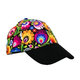 Black baseball cap - Łowicz Black pattern