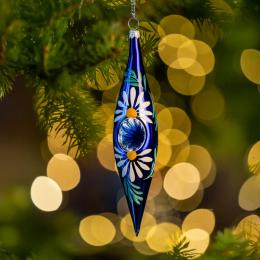 Bombka retro sopelek reflektor - niebieski