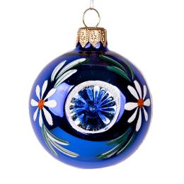 Bombka retro - reflektor 6cm niebieski