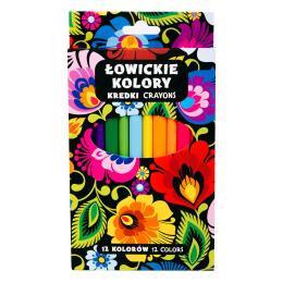 Kredki grube 12 szt. - łowickie czarne