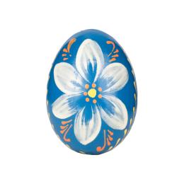 Jajko drewniane malowane - niebieskie