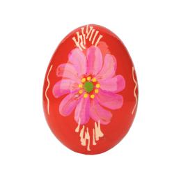 Jajko drewniane malowane - czerwone