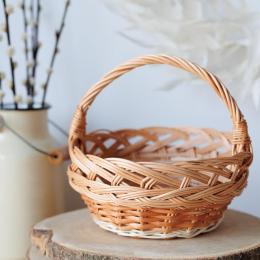 Wicker Easter basket - round, large