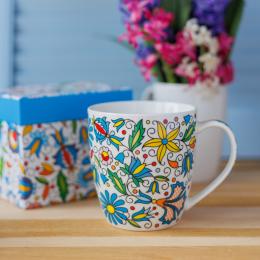 'Stefania' mug in a decorative box 460 ml - Kashubian pattern