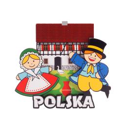 2D wooden magnet - Lower Silesian couple