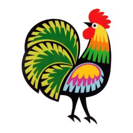 Wooden magnet - Lowicz rooster