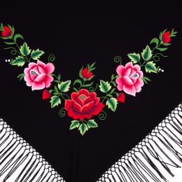 Chusta z tradycyjnym haftem czerwonych i różowych róż 100x150 cm - mała