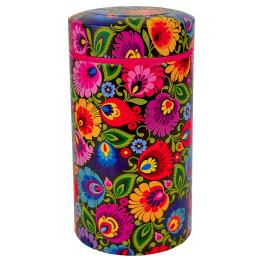 Large round can - black Lowicz pattern
