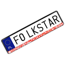 License plate overlay - POLAND symbols red